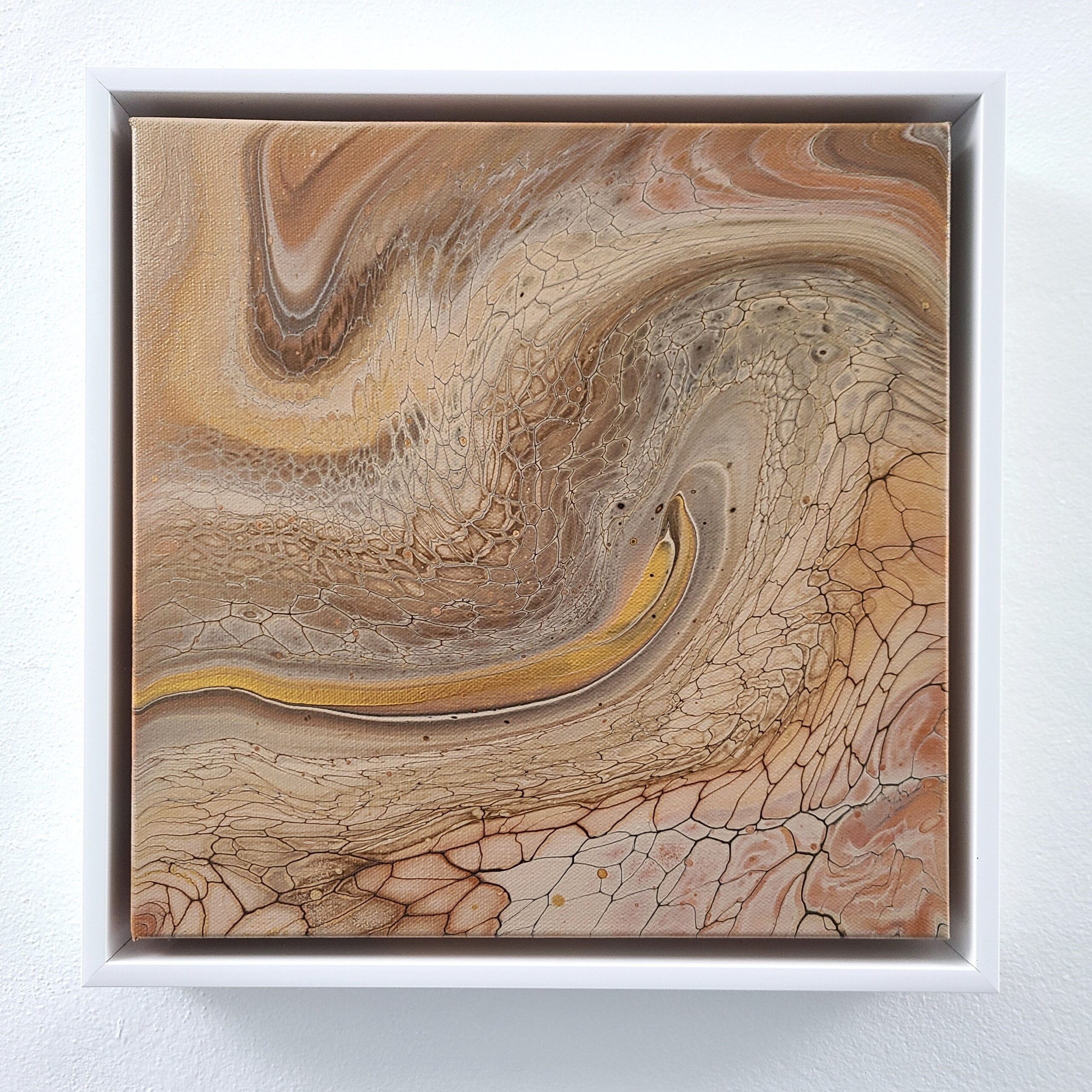 small metallic painting framed