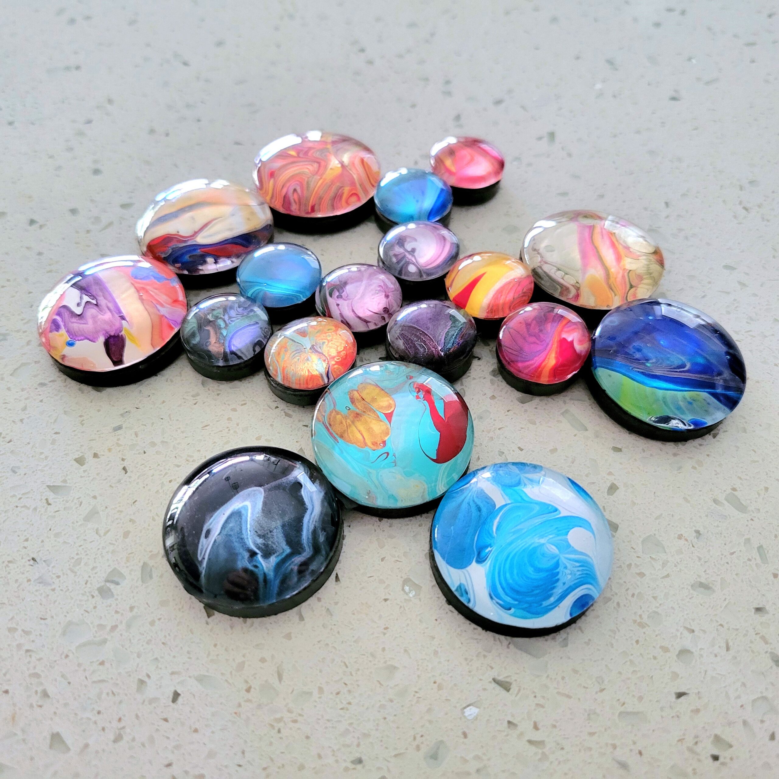 small and large colorful magnets
